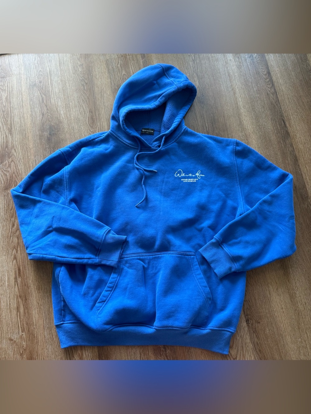 white fox royal blue hoodie